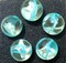 ARCTIC Clear Blue Swirl Glass Marbles 22mm (7/8 inch) SHOOTER Taw (Lot of 5)